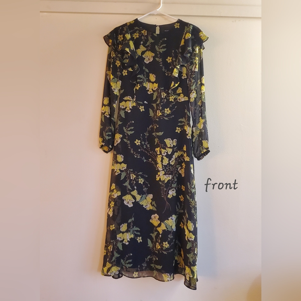 Who What Wear Black Floral Dress Long Sleeve Size XS - Picture 2 of 10